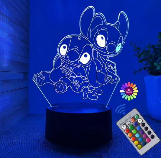 Angel et Stitch Lampe 3D