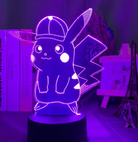 Pikachu casquette Lampe 3D